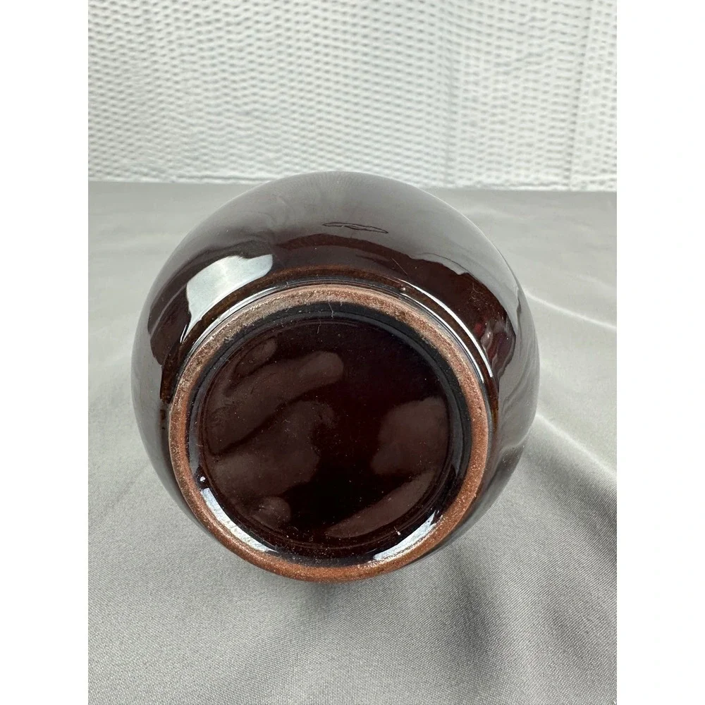 Sonsco Japan Redware Ceramic Pitcher Vase‎ Brown Multi Color Drip Glaze VTG